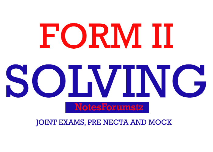 FORM TWO PRE MOCK BUNDA PAST PAPERS